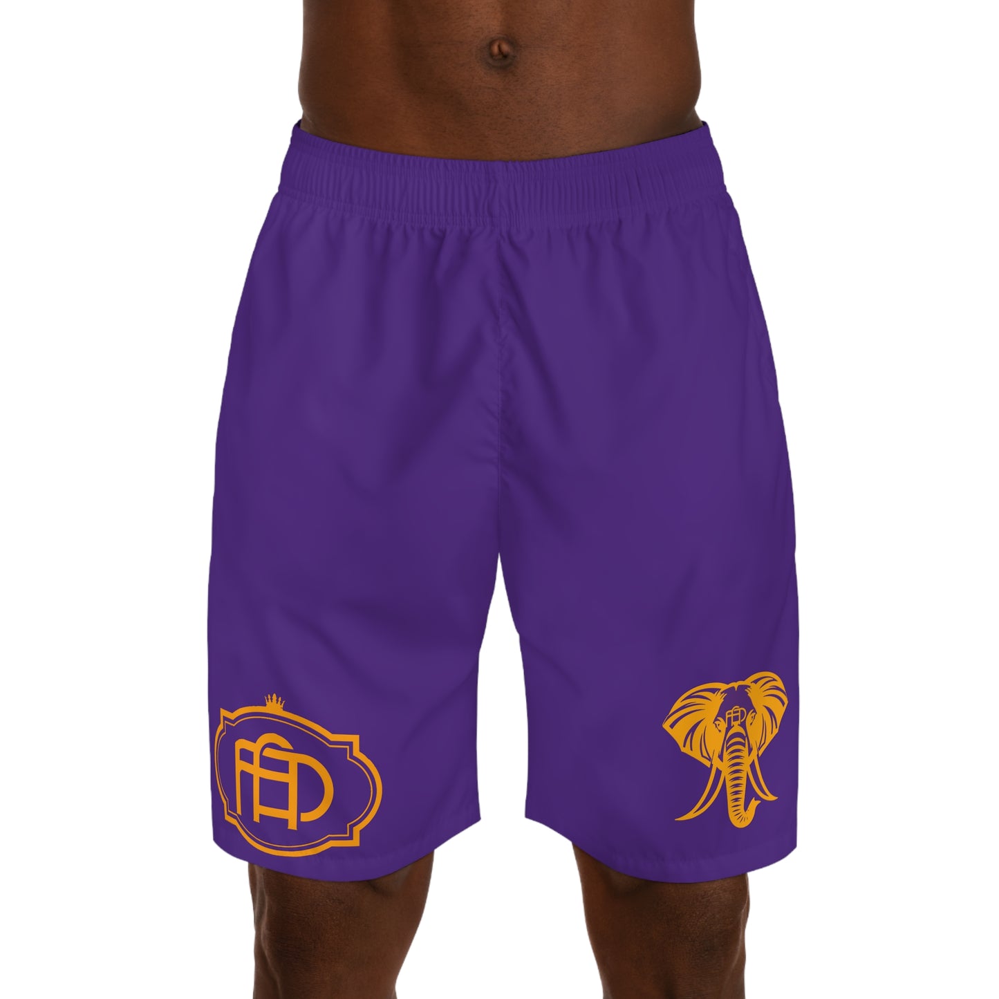 Purple N Gold FAD mens jogger shorts