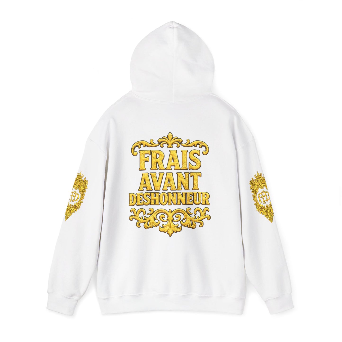“Frais Avant Deshonneur” FAD Gold Crest Graphic Hoodie