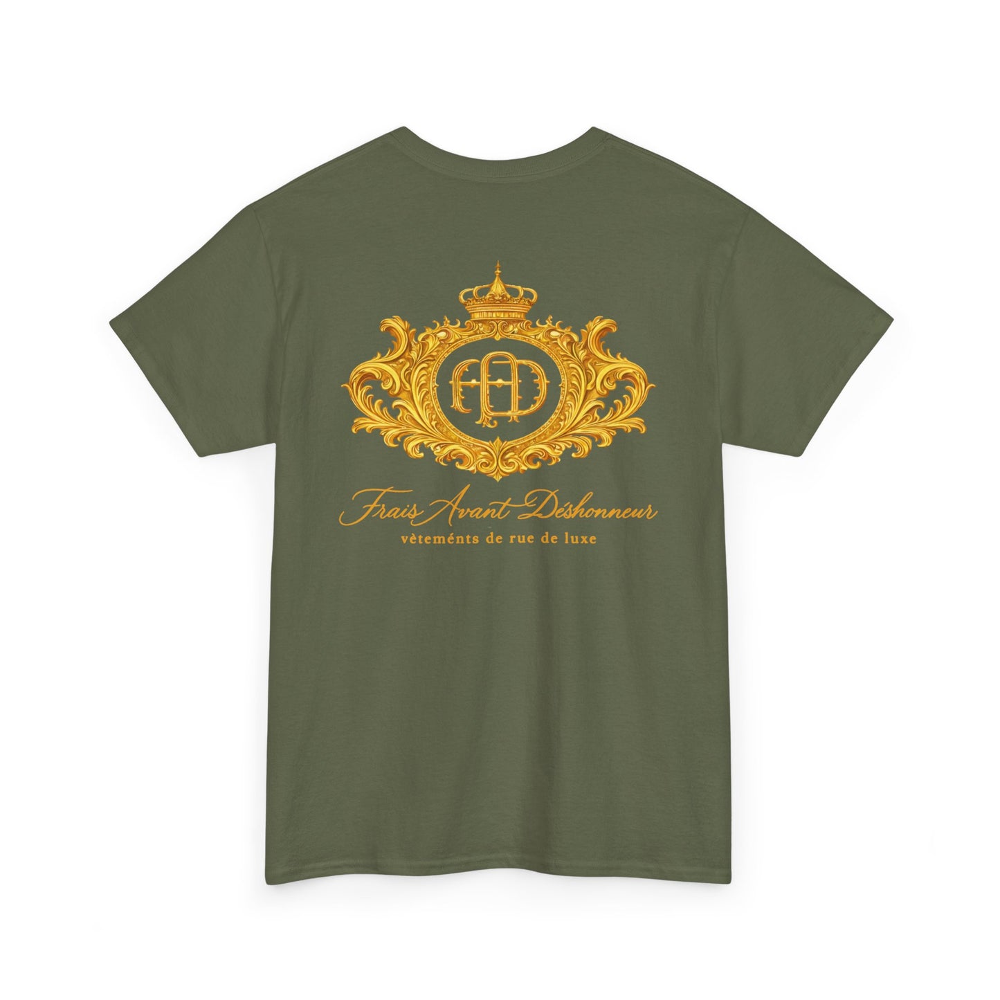 Crested Royal Emblem T-Shirt — Gold Vintage Coat of Arms Tee