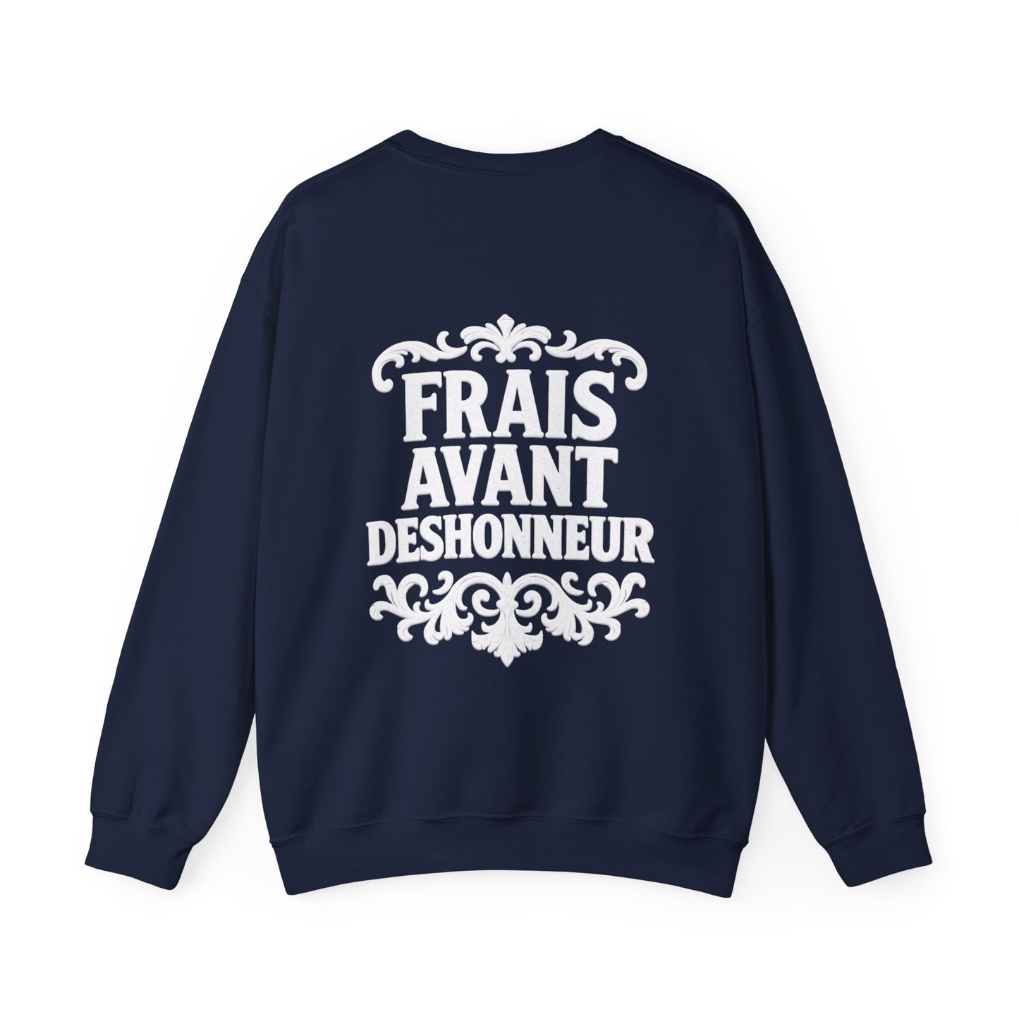 “Frais Avant Déshonneur”White FAD Crest Crewneck Sweatshirt