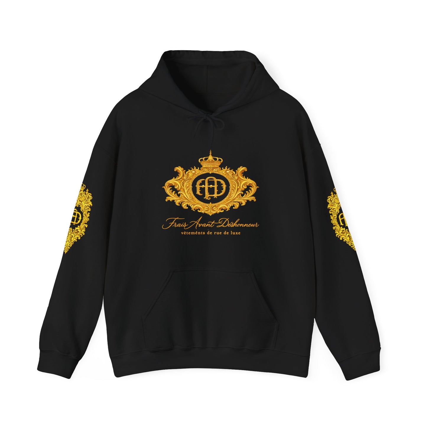 “Frais Avant Deshonneur” FAD Gold Crest Graphic Hoodie