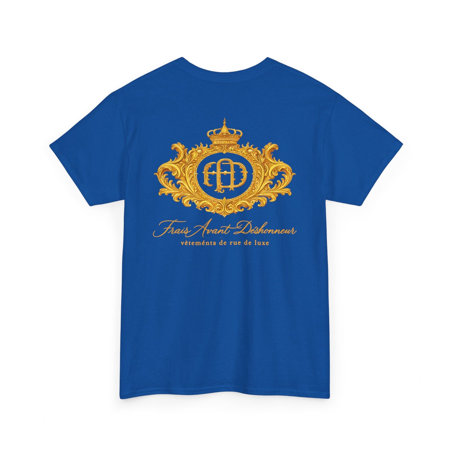 Crested Royal Emblem T-Shirt — Gold Vintage Coat of Arms Tee