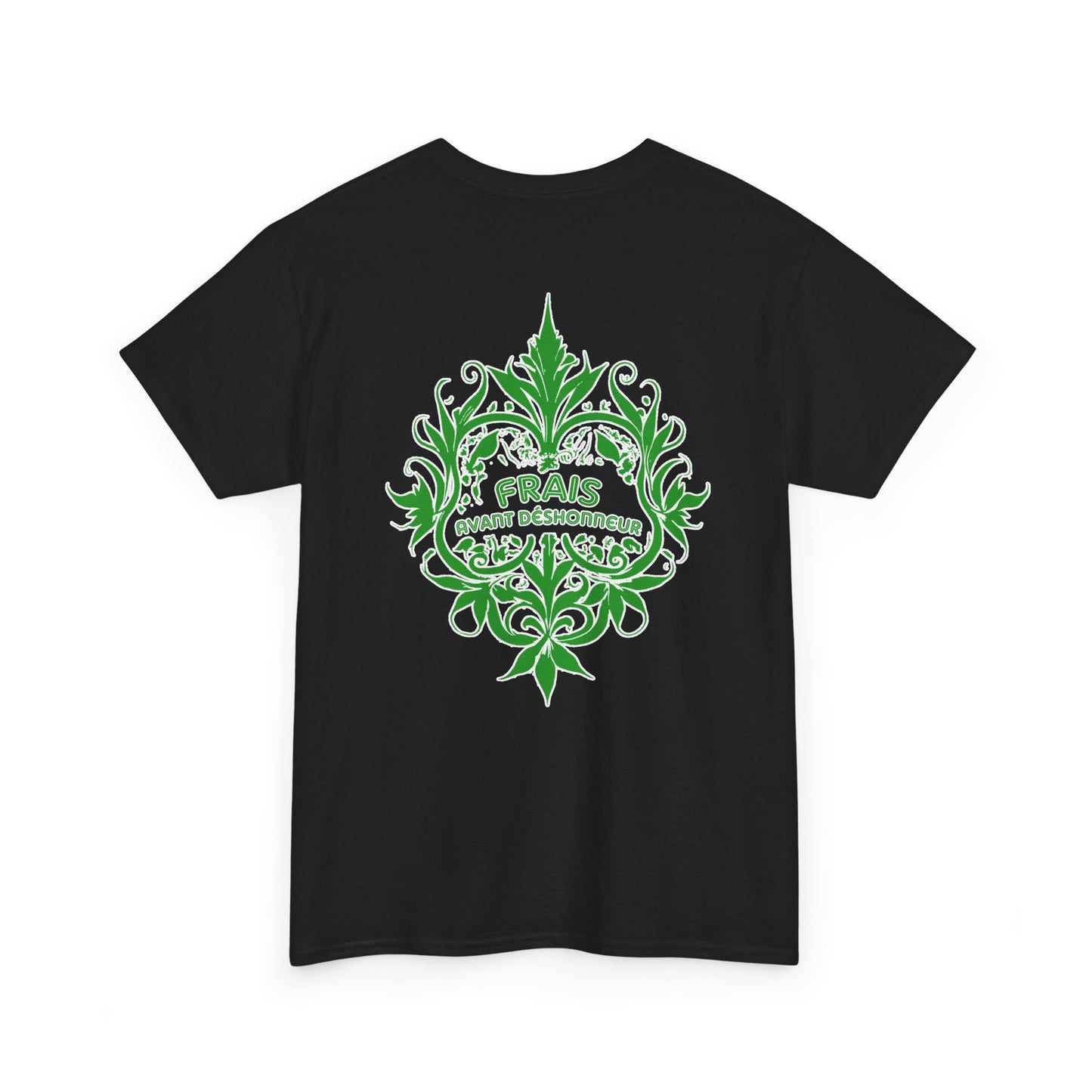 Frais Avant Déshonneur
 “L’éléphant dans la pièce” Tee (Green logo)