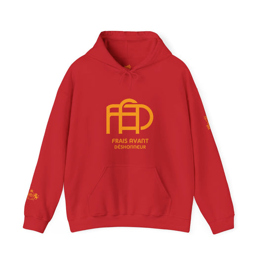 Red & Gold FAD mono logo hoodie