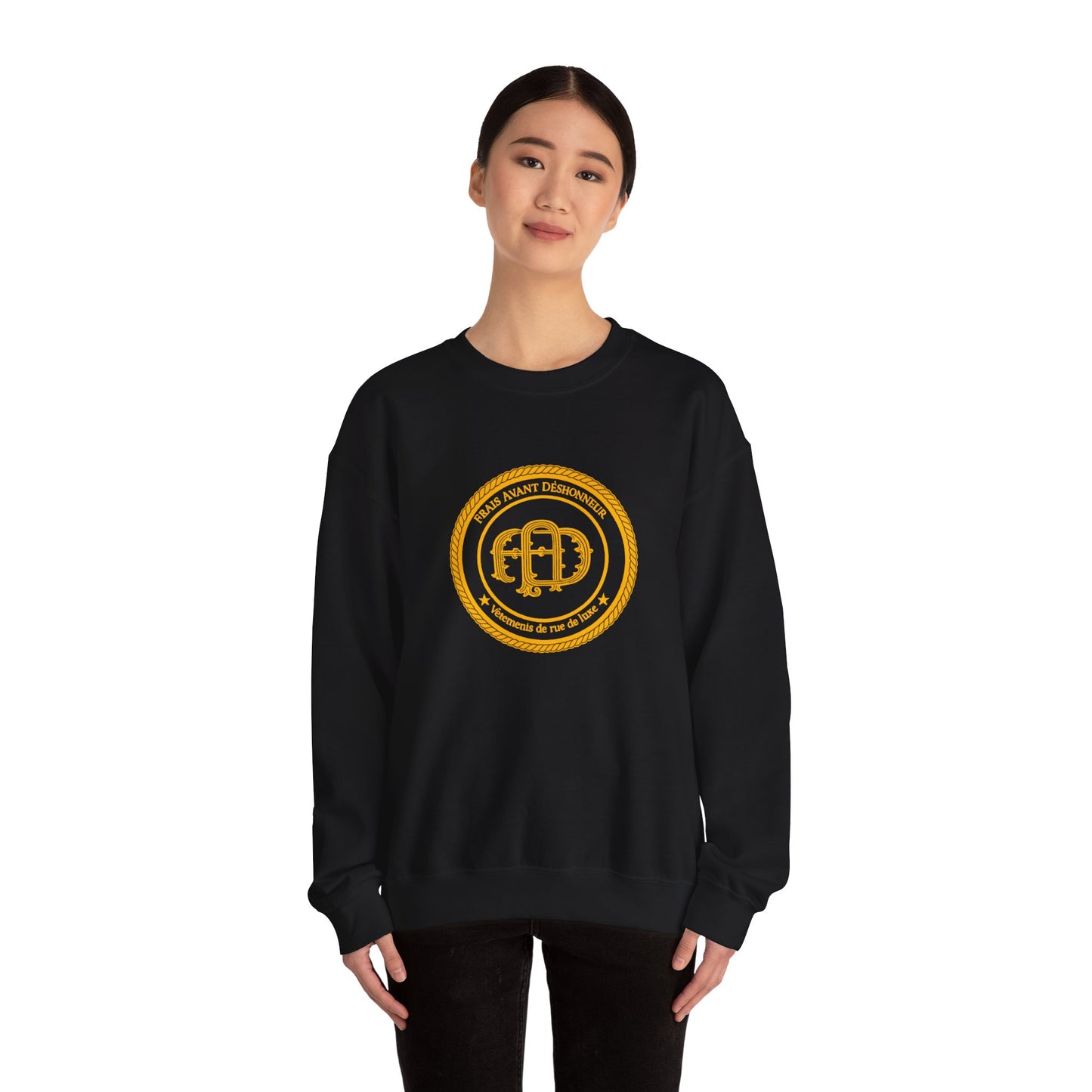 Gold Elephant Emblem Unisex Crewneck Sweatshirt, Cozy Gift, Casual Wear, Animal Lover Gift, Unique Fashion
