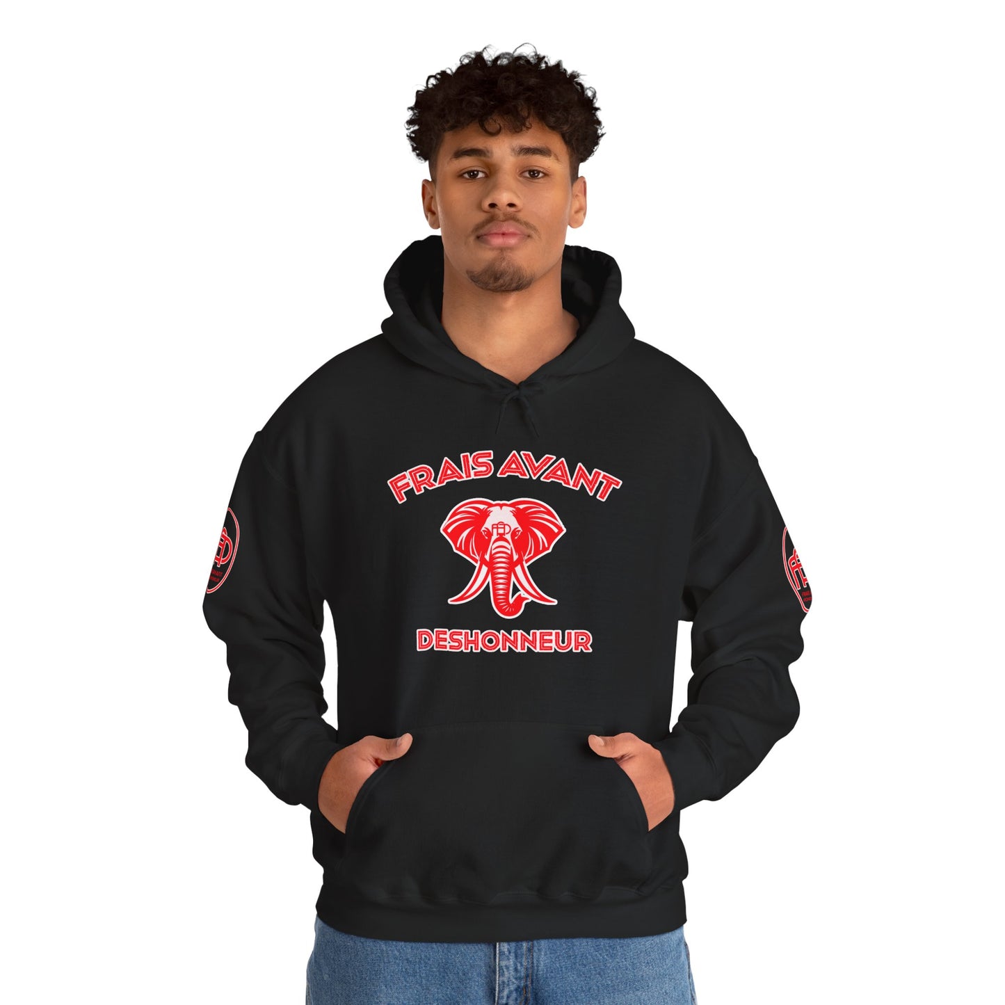 Frais Avant Déshonneur “L’éléphant dans la pièce” Hoody(Black&Red)