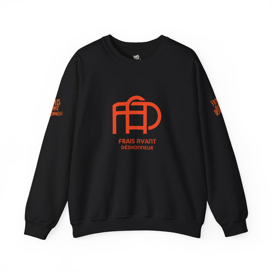 Black & Orange FAD Mono Logo Crewneck Sweatshirt