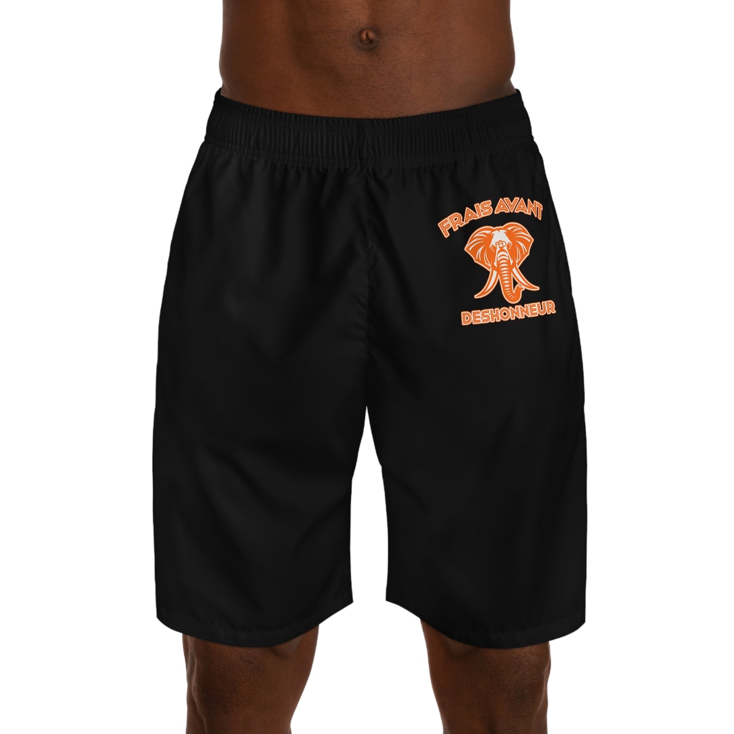 FAD Men's Jogger Shorts (Black&Orange)