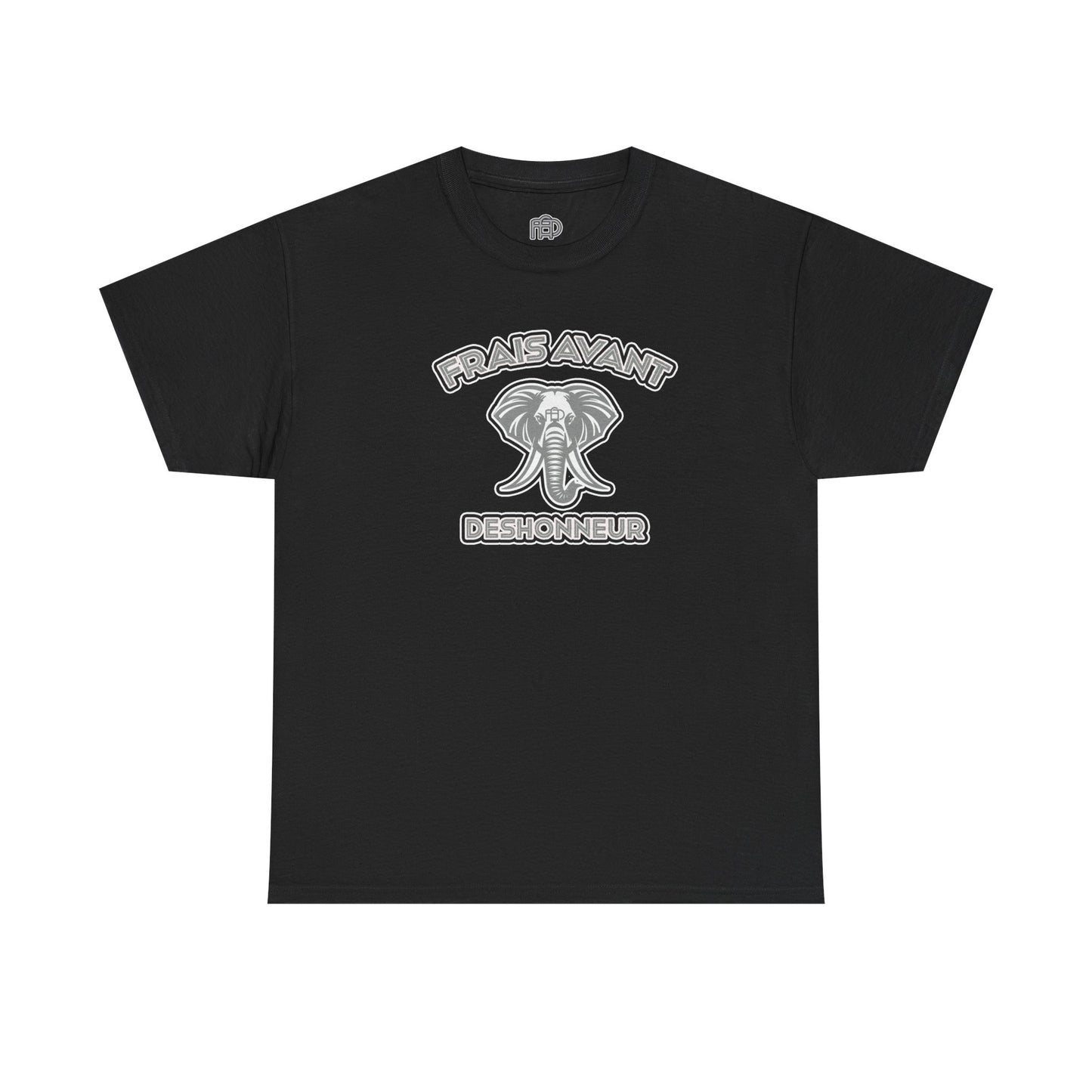 Frais Avant Déshonneur “L’éléphant dans la pièce” Tee (Silver & Black)