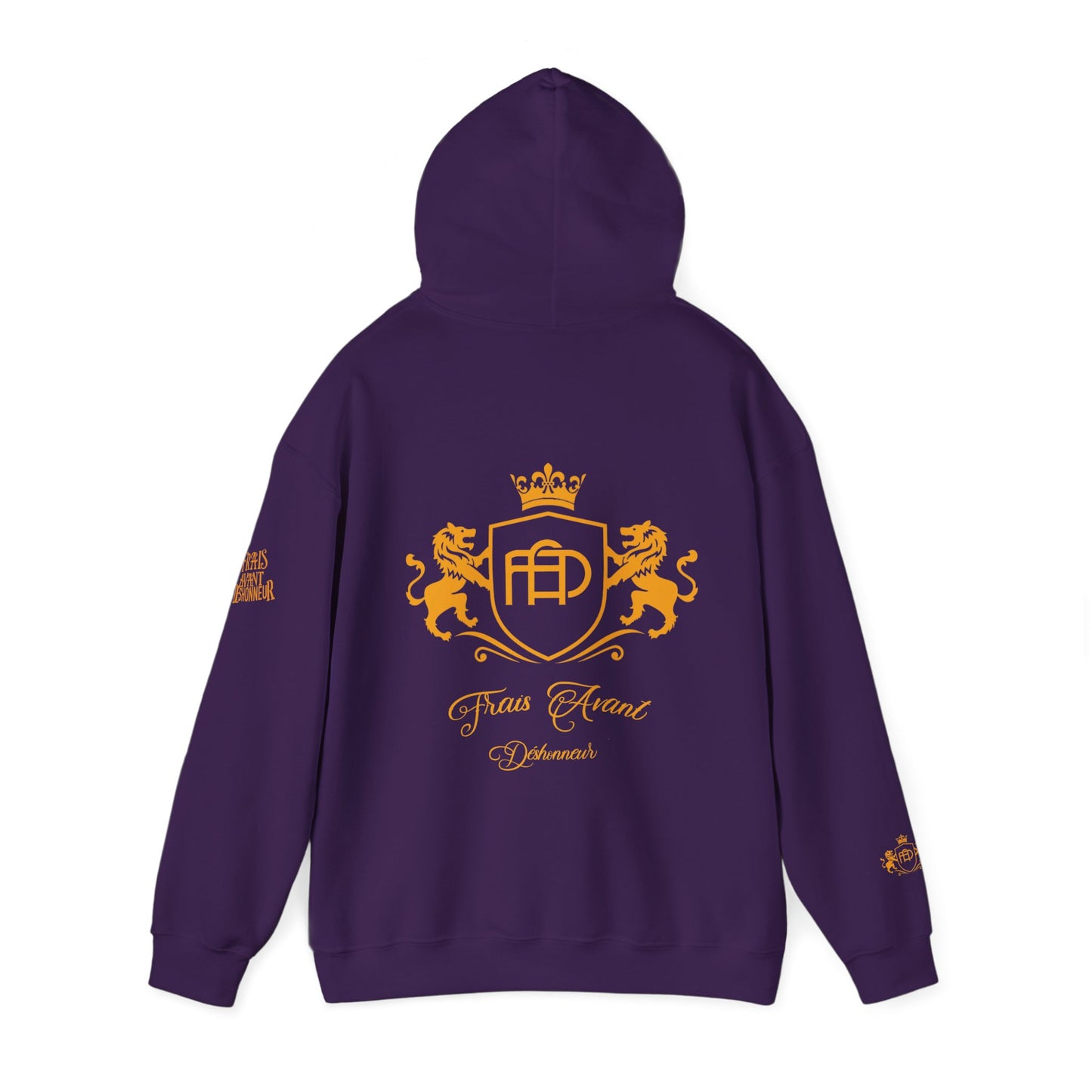 Purple FAD hoody with Gold mono logo