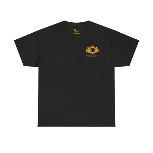 Crested Royal Emblem T-Shirt — Gold Vintage Coat of Arms Tee