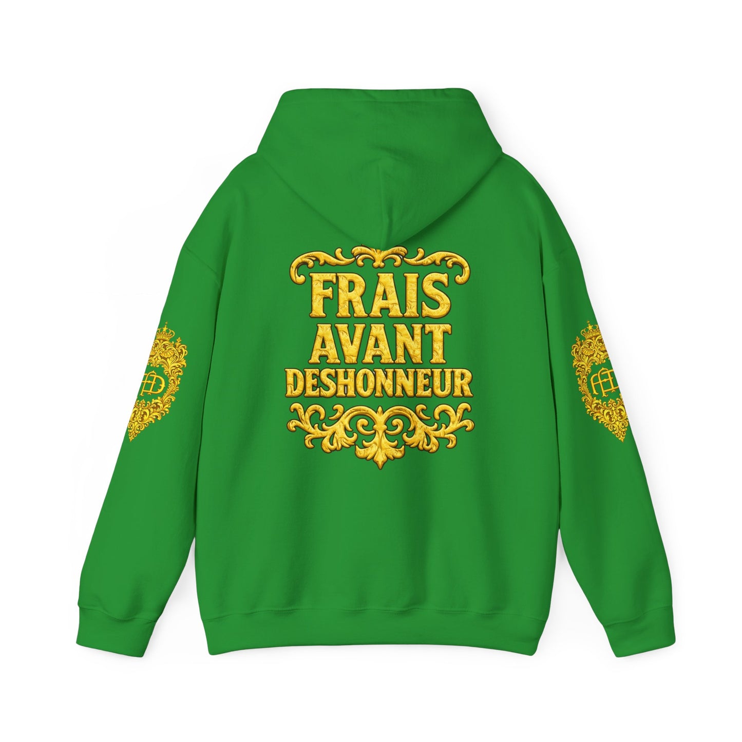 “Frais Avant Deshonneur” FAD Gold Crest Graphic Hoodie