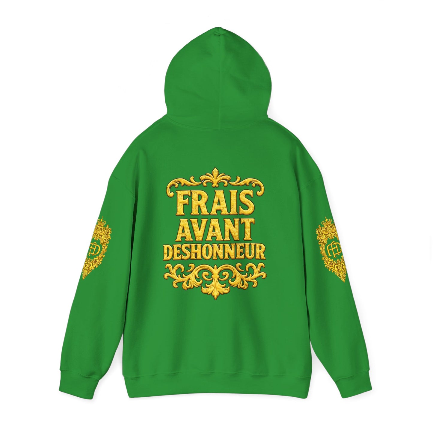 “Frais Avant Deshonneur” FAD Gold Crest Graphic Hoodie