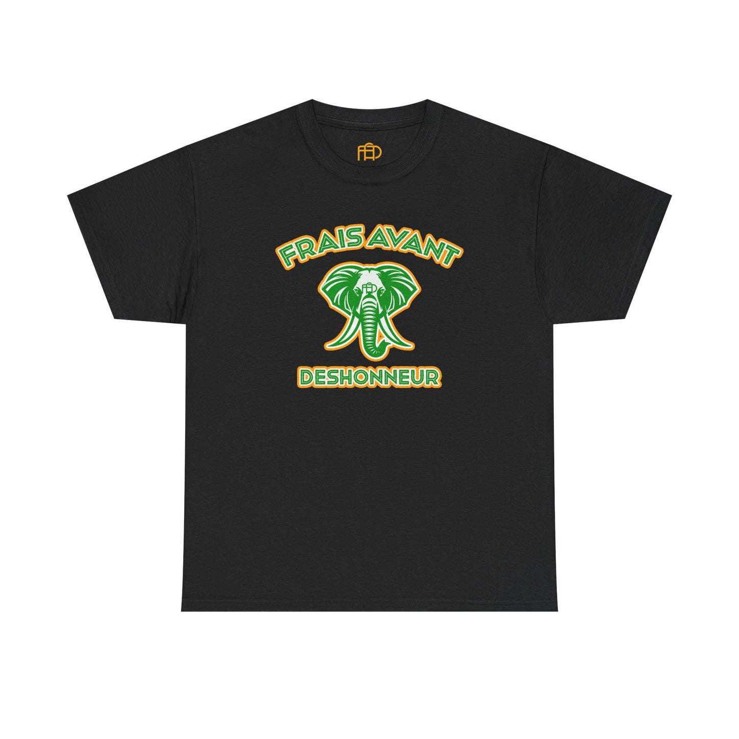 Frais Avant Déshonneur “L’éléphant dans la pièce” Tee (Green&Gold)
