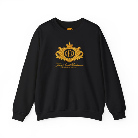 Gold Elephant Emblem Unisex Crewneck Sweatshirt, Cozy Gift, Casual Wear, Animal Lover Gift, Unique Fashion