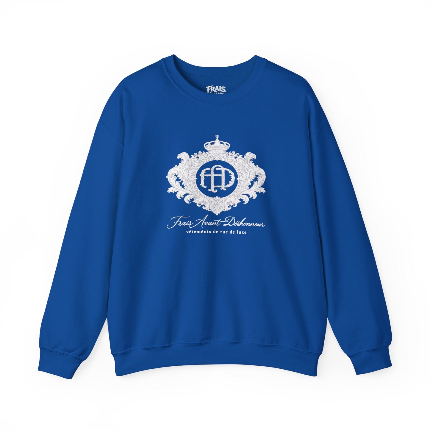 “Frais Avant Déshonneur”White FAD Crest Crewneck Sweatshirt