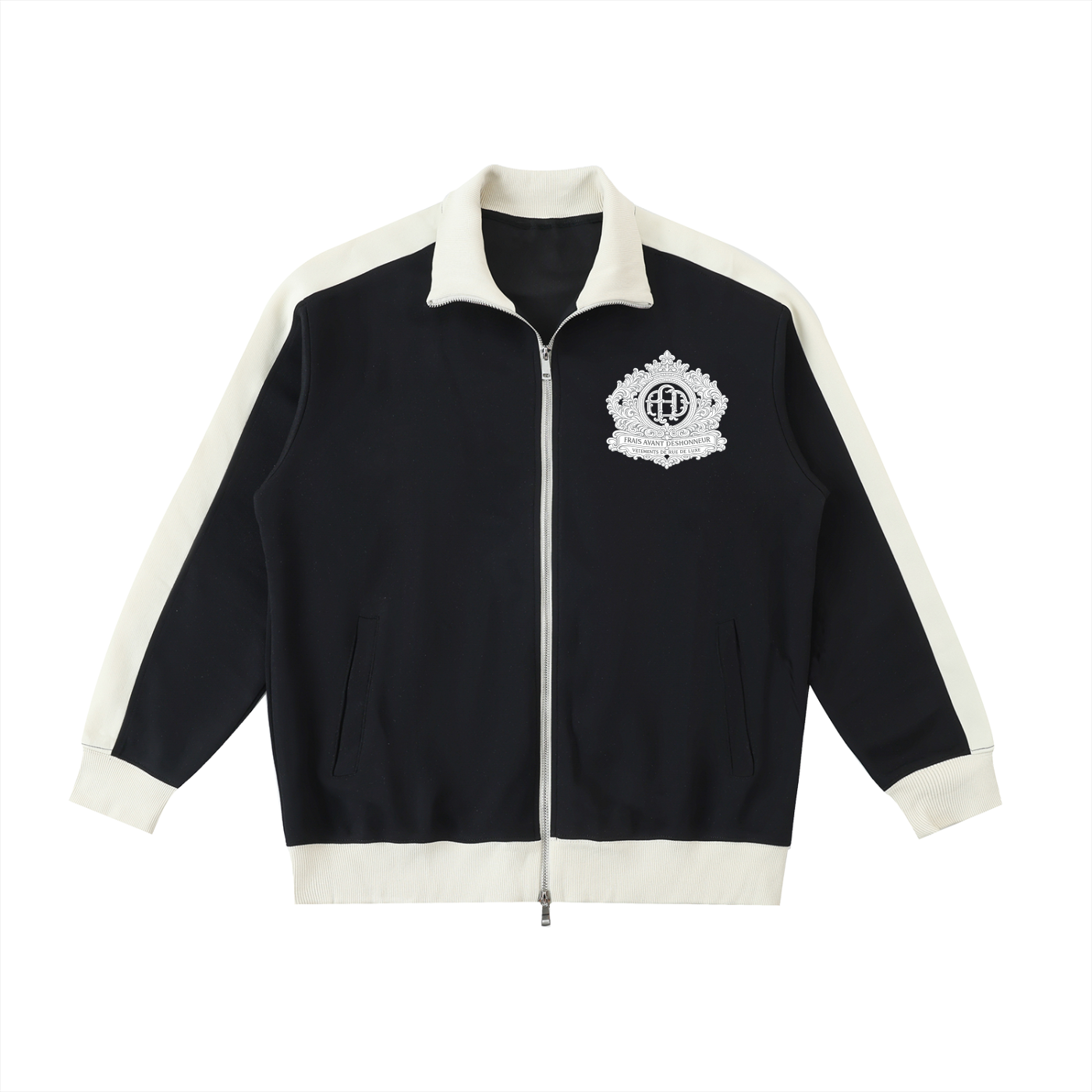 Contrast Trim Stand Collar Jacket