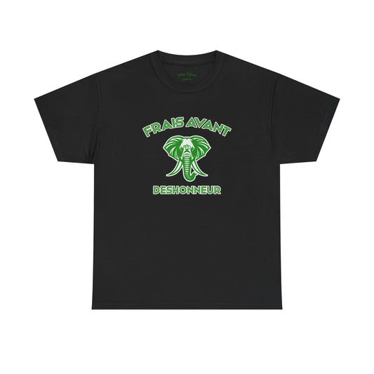Frais Avant Déshonneur
 “L’éléphant dans la pièce” Tee (Green logo)