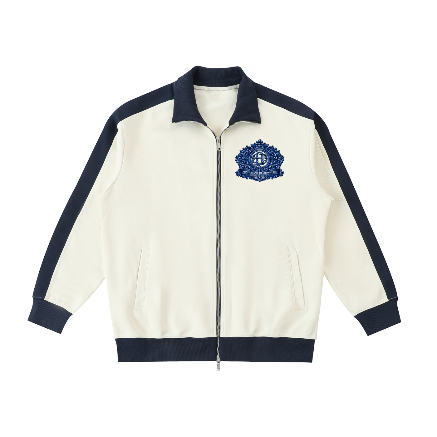 Contrast Trim Stand Collar Jacket