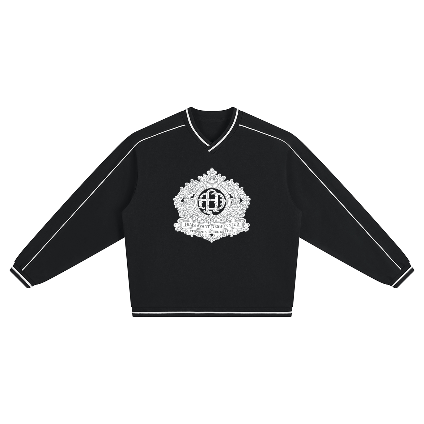 Unisex Color Block V-Neck Sweatshirt