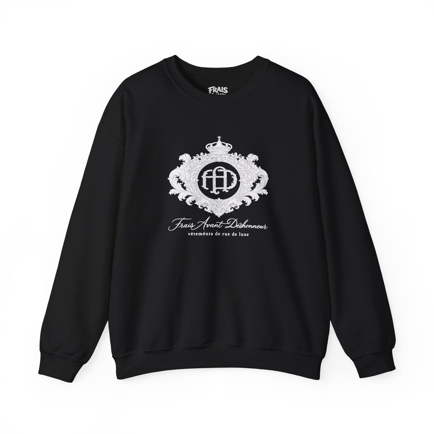“Frais Avant Déshonneur”White FAD Crest Crewneck Sweatshirt