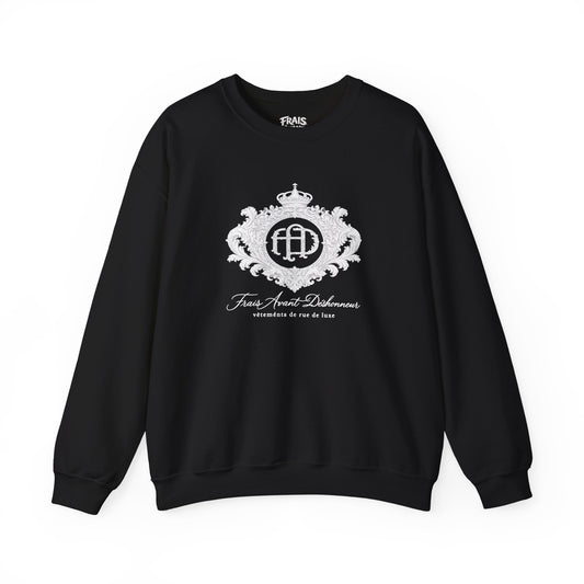 “Frais Avant Déshonneur”White FAD Crest Crewneck Sweatshirt