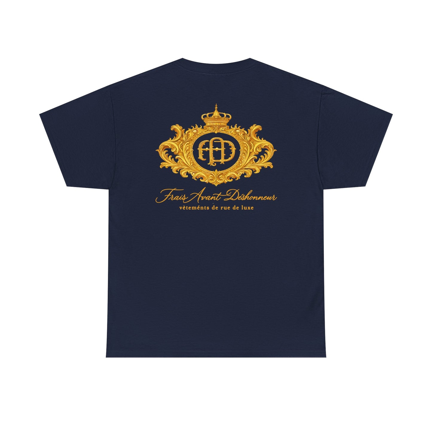 Crested Royal Emblem T-Shirt — Gold Vintage Coat of Arms Tee