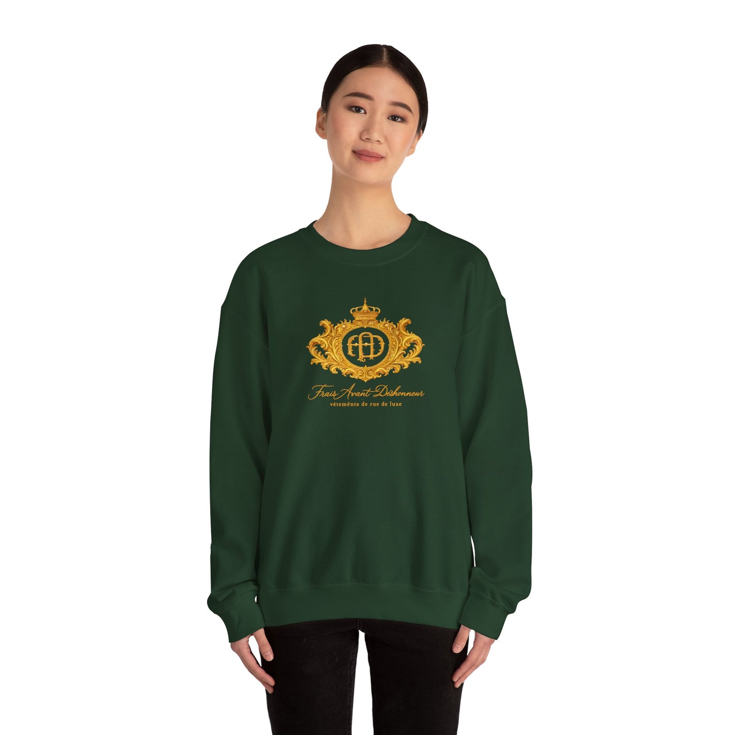 Gold Elephant Emblem Unisex Crewneck Sweatshirt, Cozy Gift, Casual Wear, Animal Lover Gift, Unique Fashion