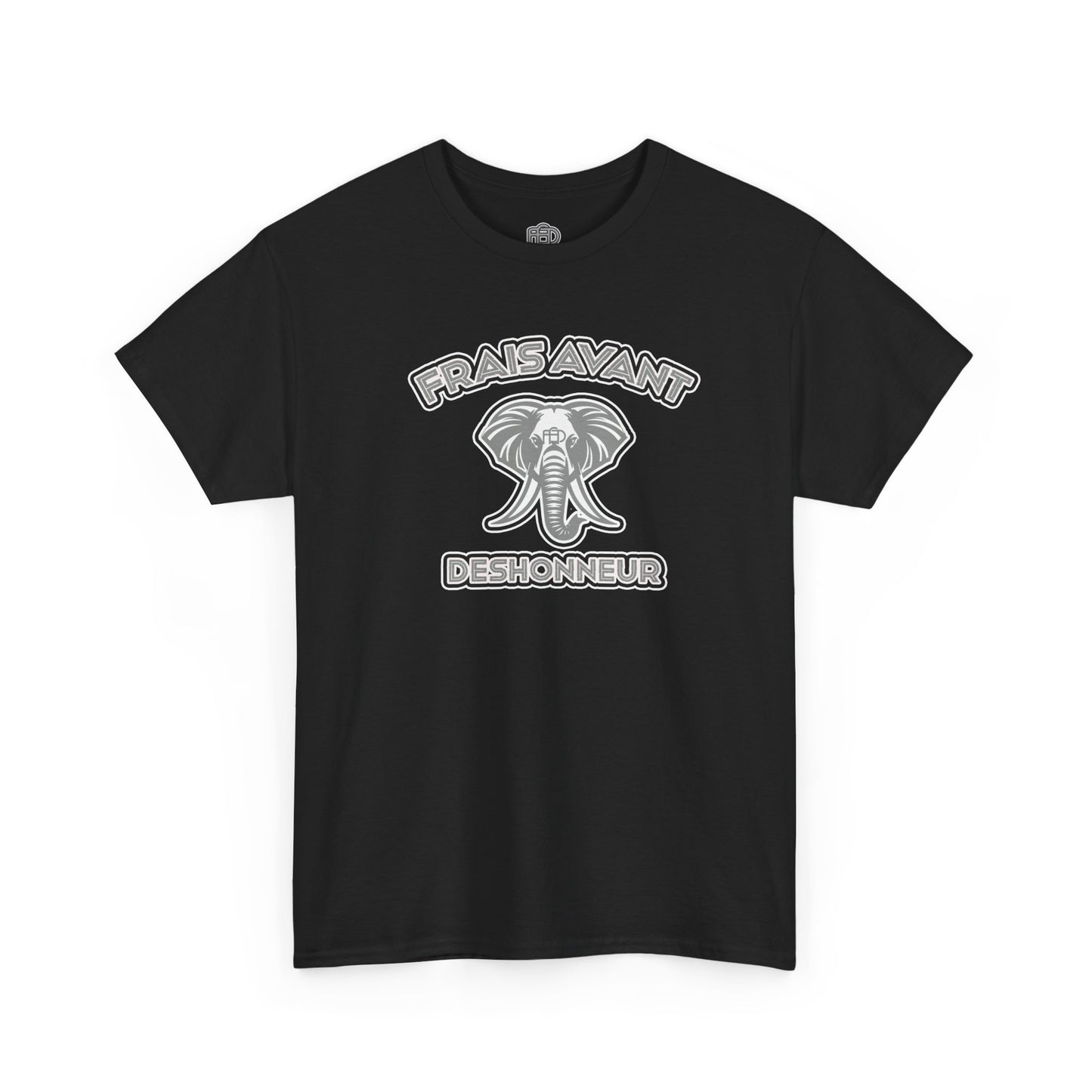 Frais Avant Déshonneur “L’éléphant dans la pièce” Tee (Silver & Black)