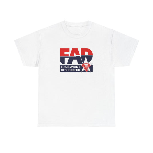 FAD French Crest Tee – "Frais Avant Déshonneur" Vintage-Style Graphic T-Shirt