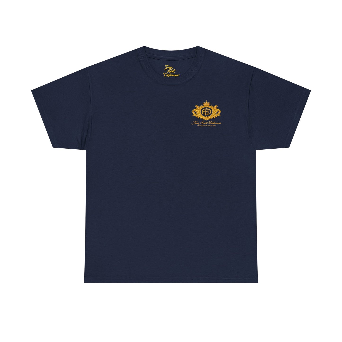 Crested Royal Emblem T-Shirt — Gold Vintage Coat of Arms Tee