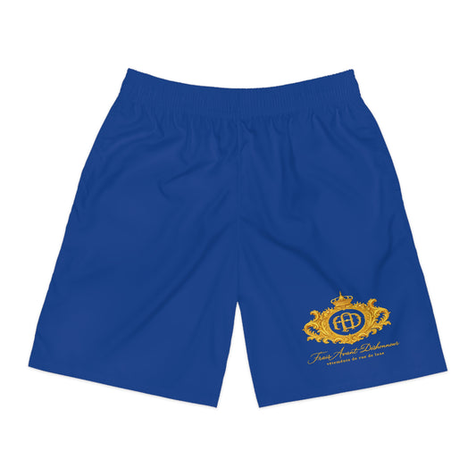 Frais Avant Déshonneur Men's Jogger Shorts with gold FAD Crest logo (Royal)