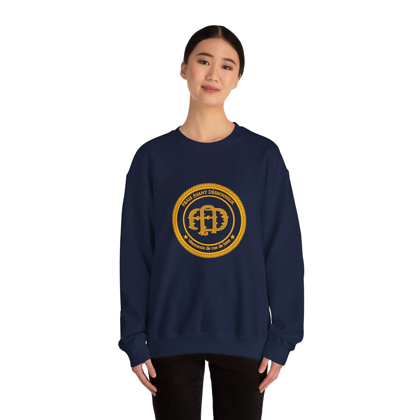 Gold Elephant Emblem Unisex Crewneck Sweatshirt, Cozy Gift, Casual Wear, Animal Lover Gift, Unique Fashion