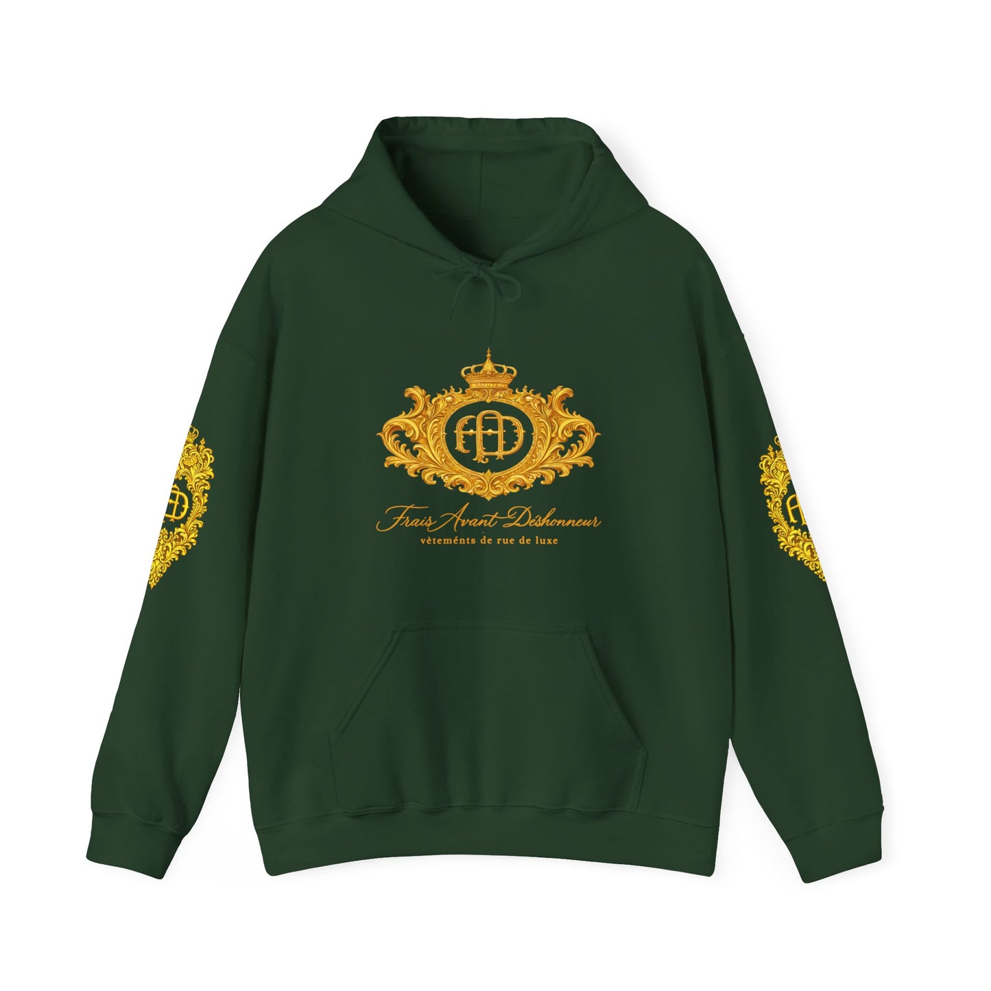 “Frais Avant Deshonneur” FAD Gold Crest Graphic Hoodie