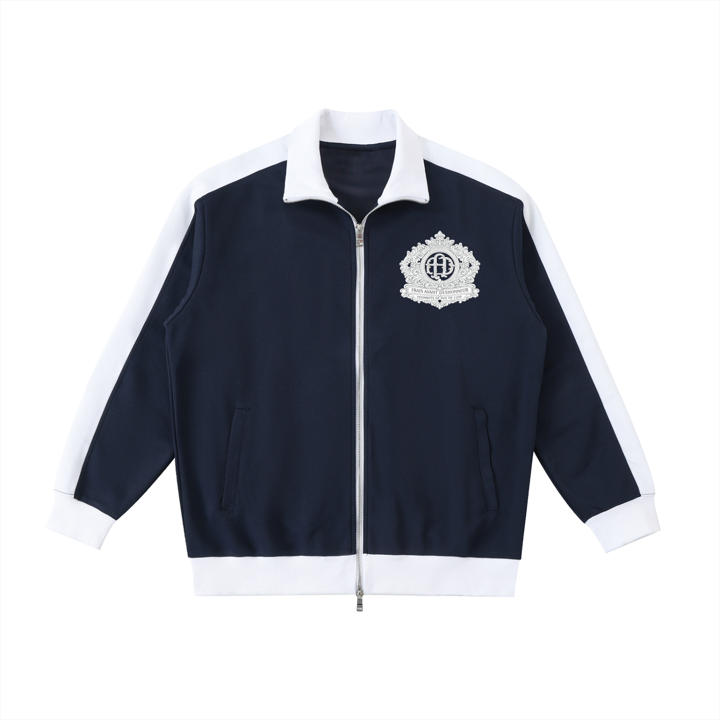 Contrast Trim Stand Collar Jacket