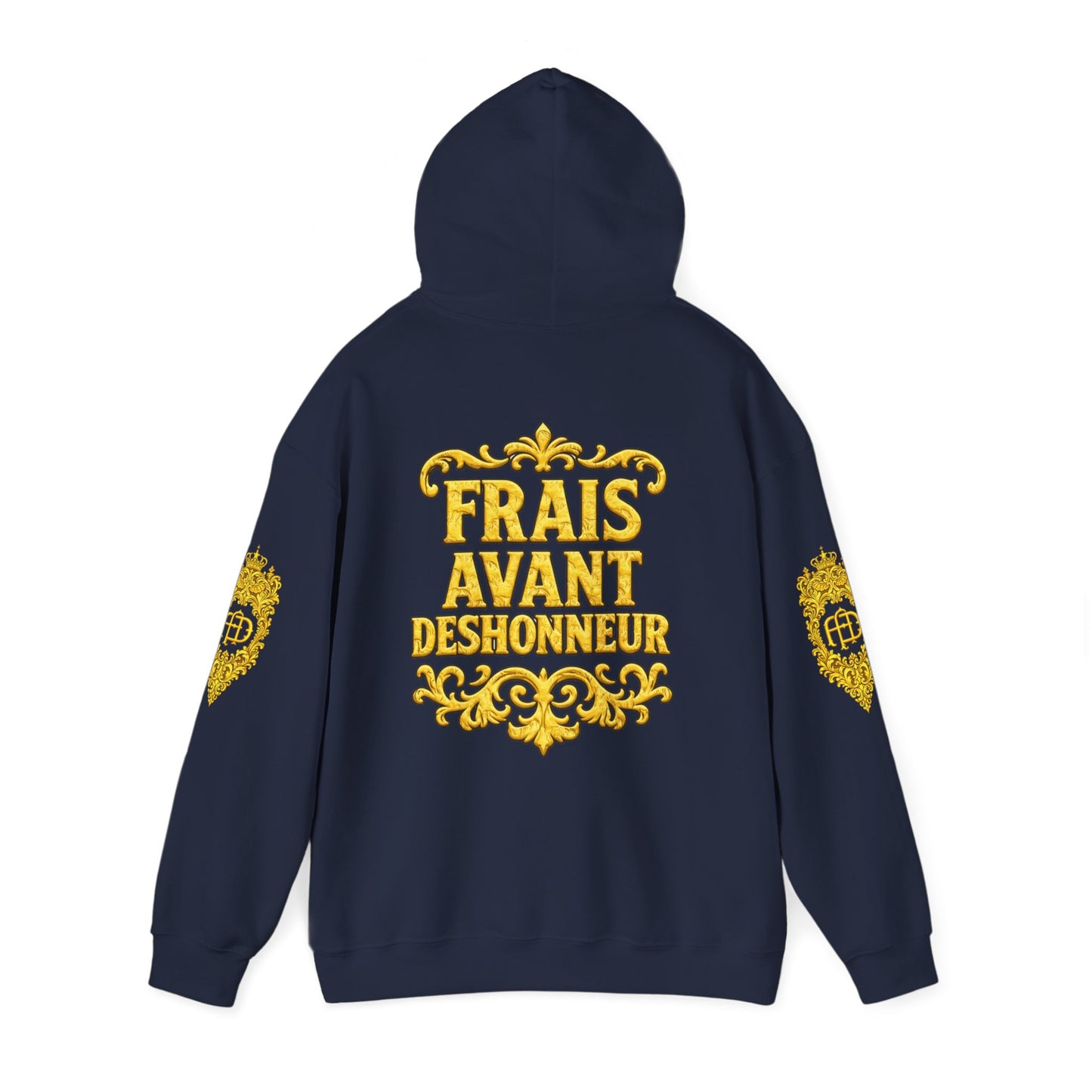 “Frais Avant Deshonneur” FAD Gold Crest Graphic Hoodie