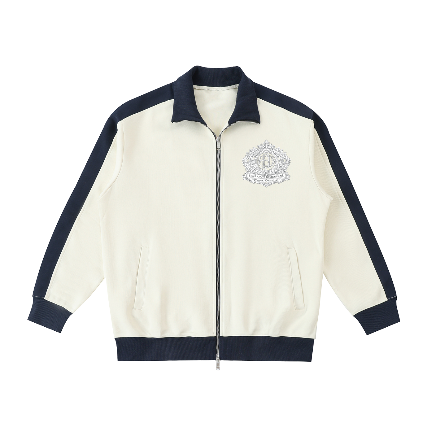 Contrast Trim Stand Collar Jacket