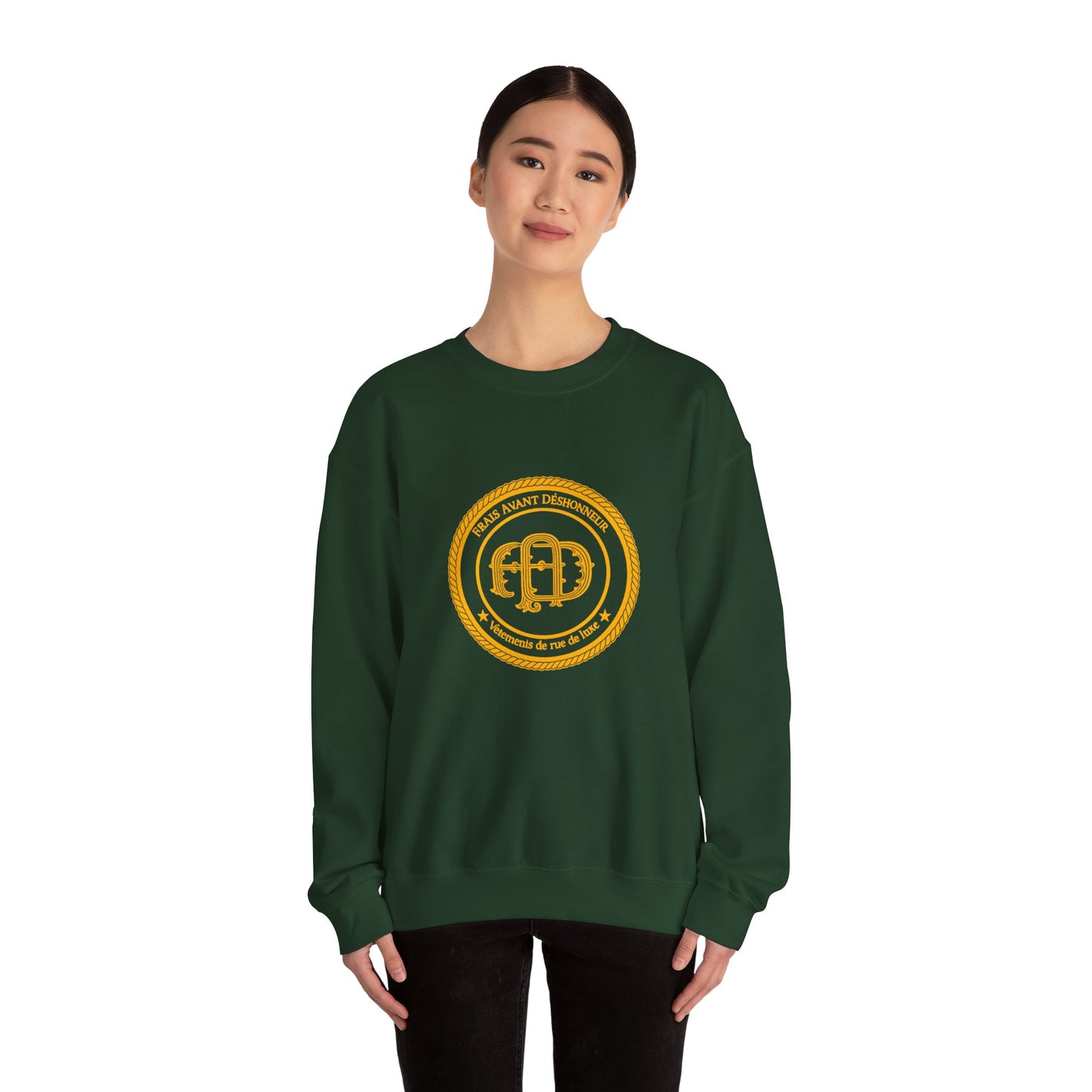 Gold Elephant Emblem Unisex Crewneck Sweatshirt, Cozy Gift, Casual Wear, Animal Lover Gift, Unique Fashion