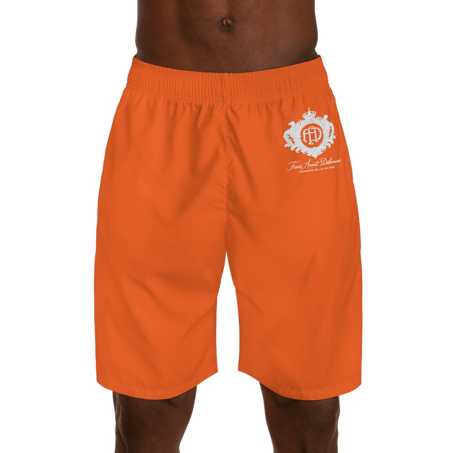 Frais Avant Déshonneur Men's Jogger Shorts with white logo (Orange)