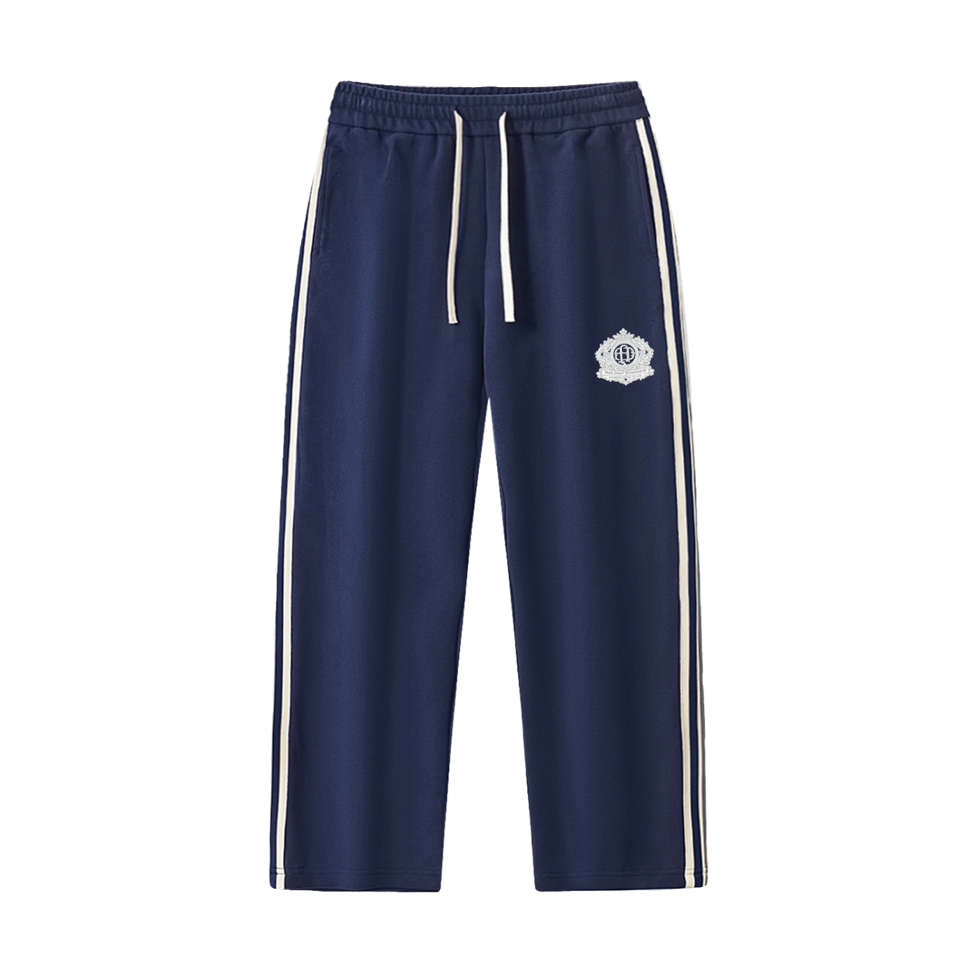 Contrast Side-Stripe Straight-Leg  Pants