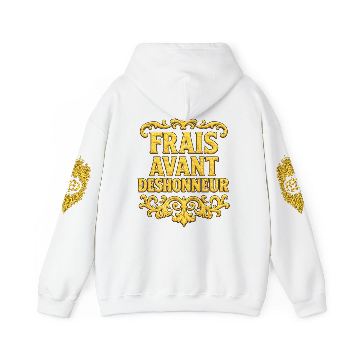 “Frais Avant Deshonneur” FAD Gold Crest Graphic Hoodie