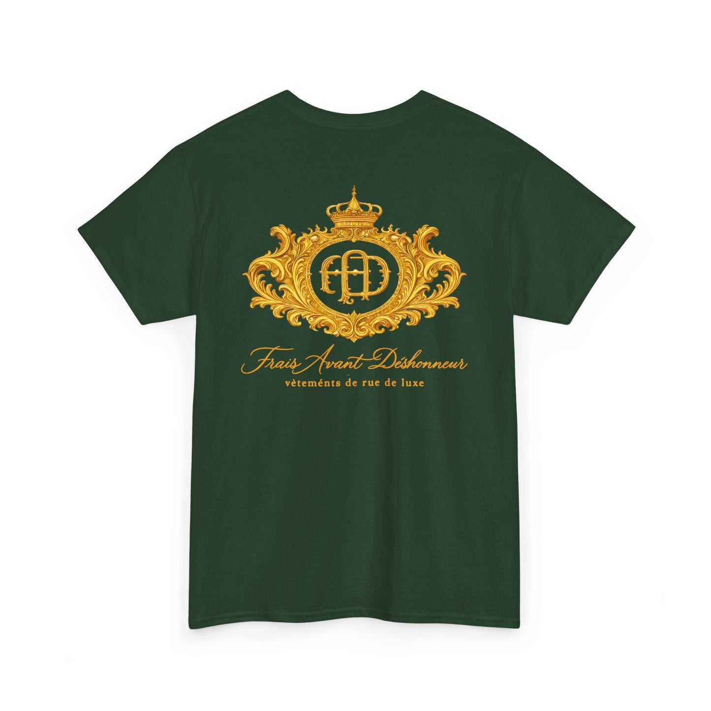 Crested Royal Emblem T-Shirt — Gold Vintage Coat of Arms Tee