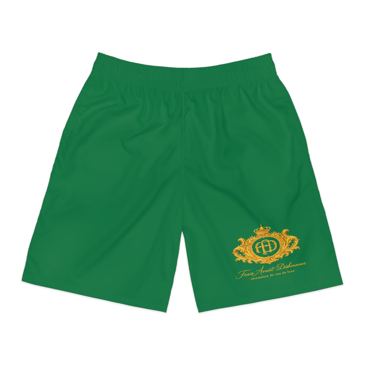 Frais Avant Déshonneur Men's Jogger Shorts with gold FAD Crest logo (Green)