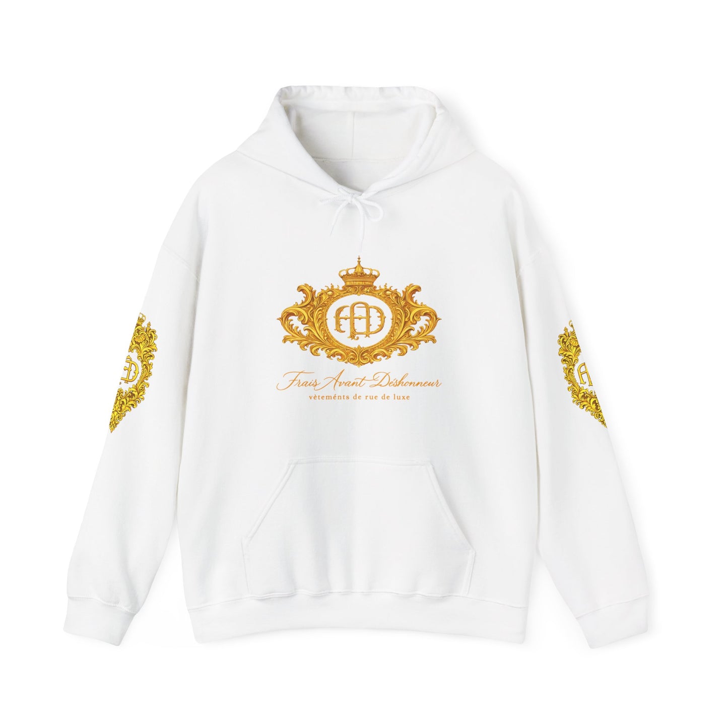 “Frais Avant Deshonneur” FAD Gold Crest Graphic Hoodie