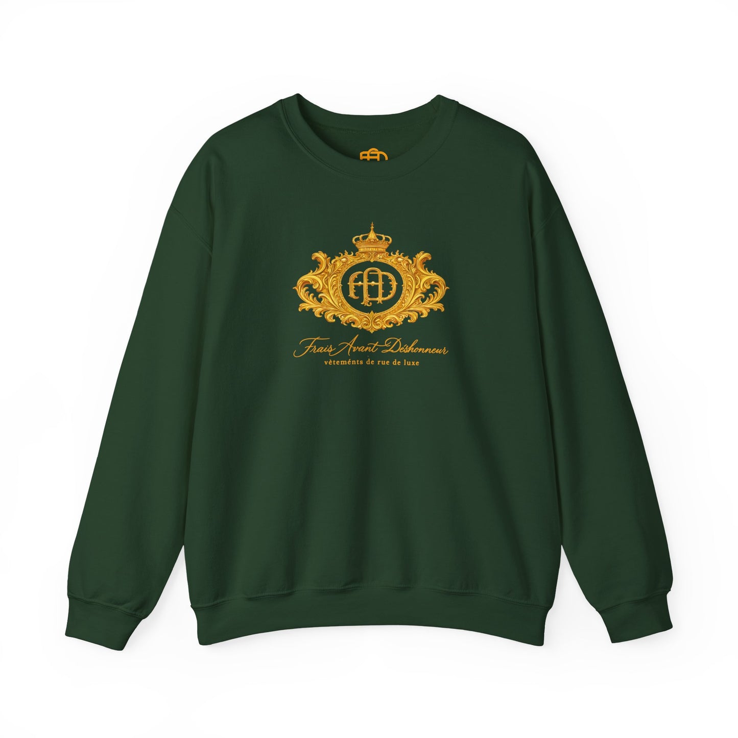 Gold Elephant Emblem Unisex Crewneck Sweatshirt, Cozy Gift, Casual Wear, Animal Lover Gift, Unique Fashion