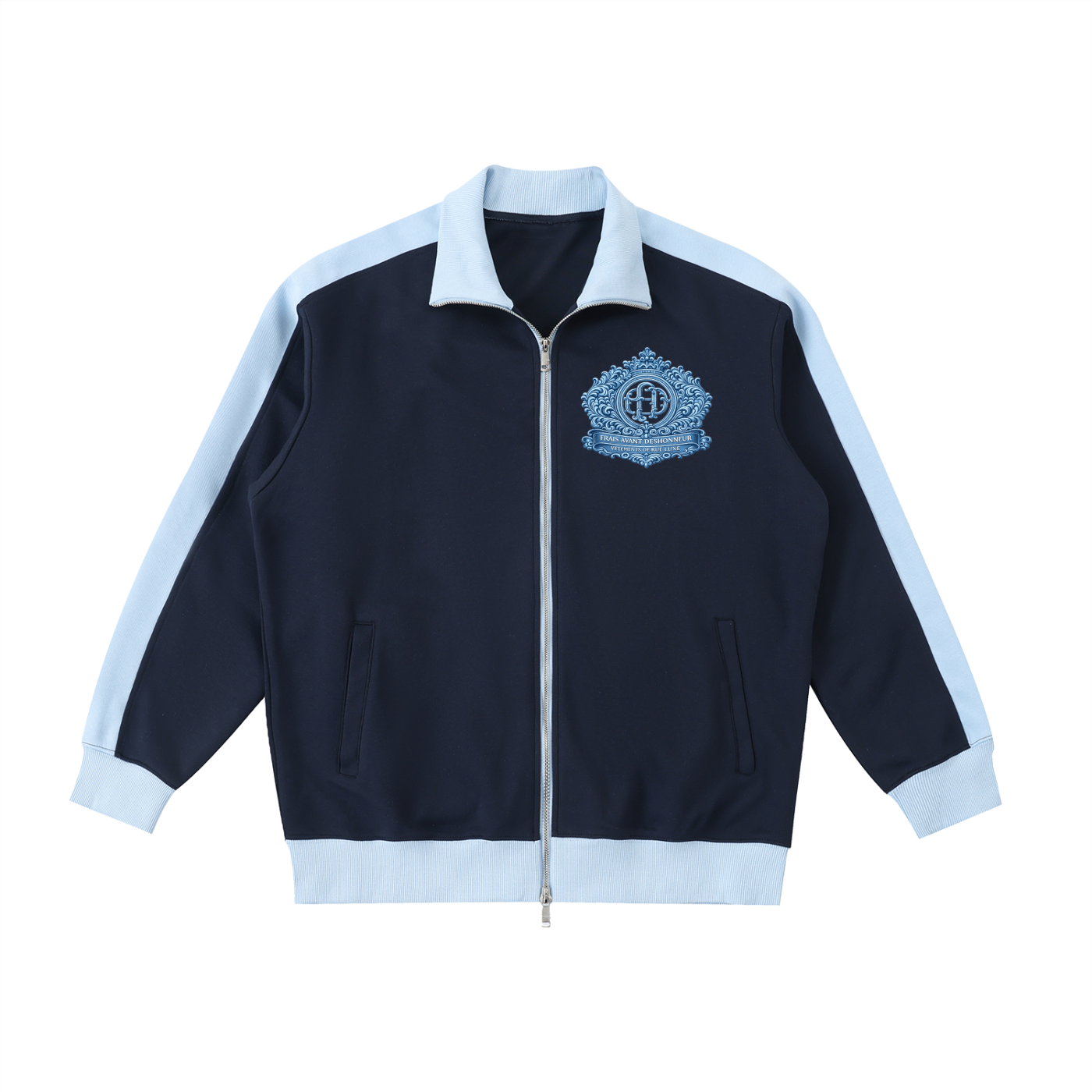Contrast Trim Stand Collar Jacket