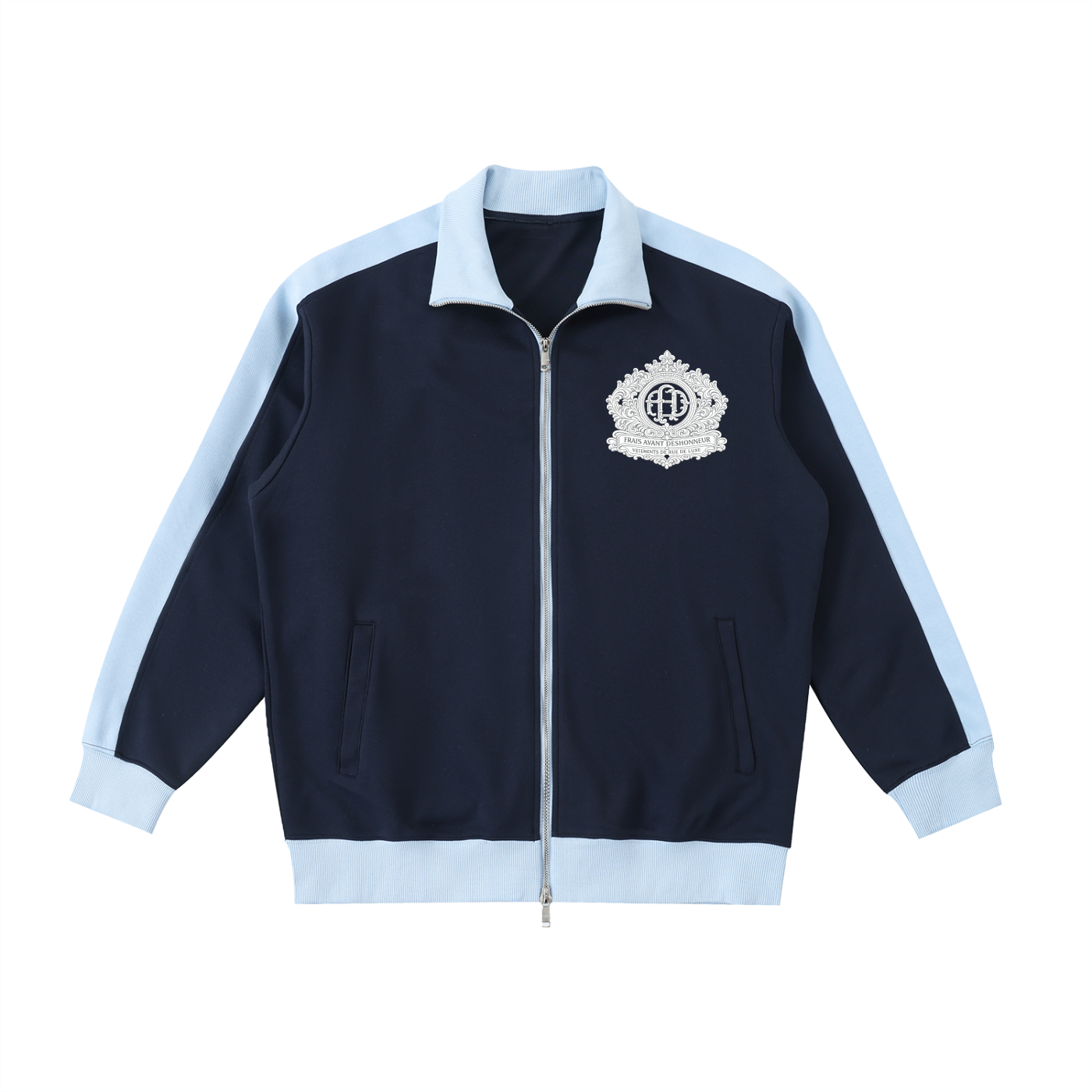 Contrast Trim Stand Collar Jacket