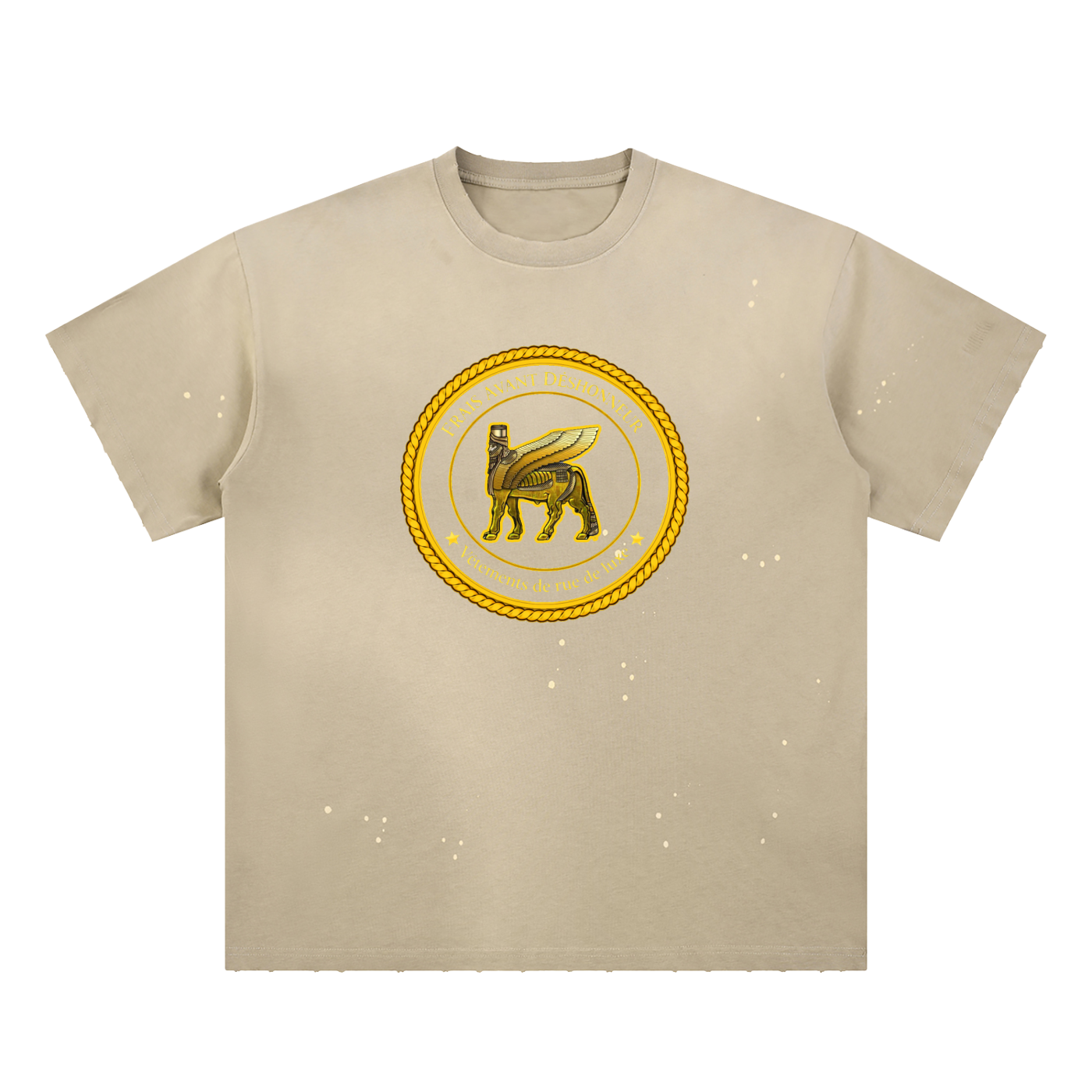 Hand-Frayed Sunfade Paint Splatter T-Shirt